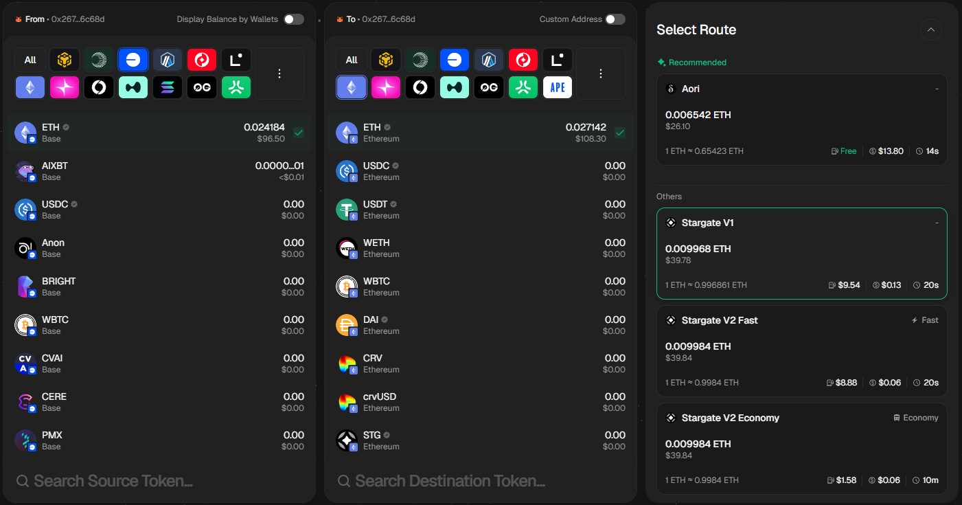 Stargate Finance, Wormhole comparison, Base to Ethereum bridge